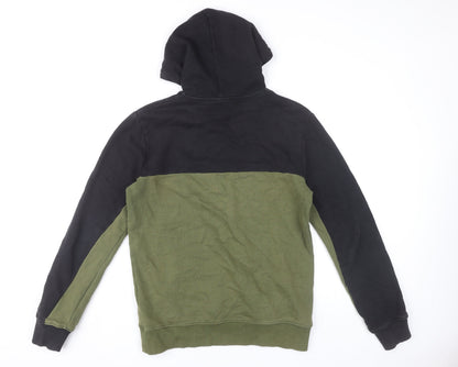Devote London Mens Black Green Pullover Hoodie S Regular Cotton