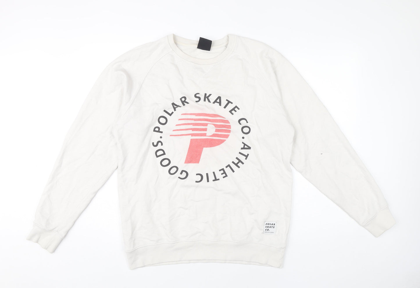 Polar Skate Co. Men’s White Medium Pullover Sweatshirt Graphic Logo