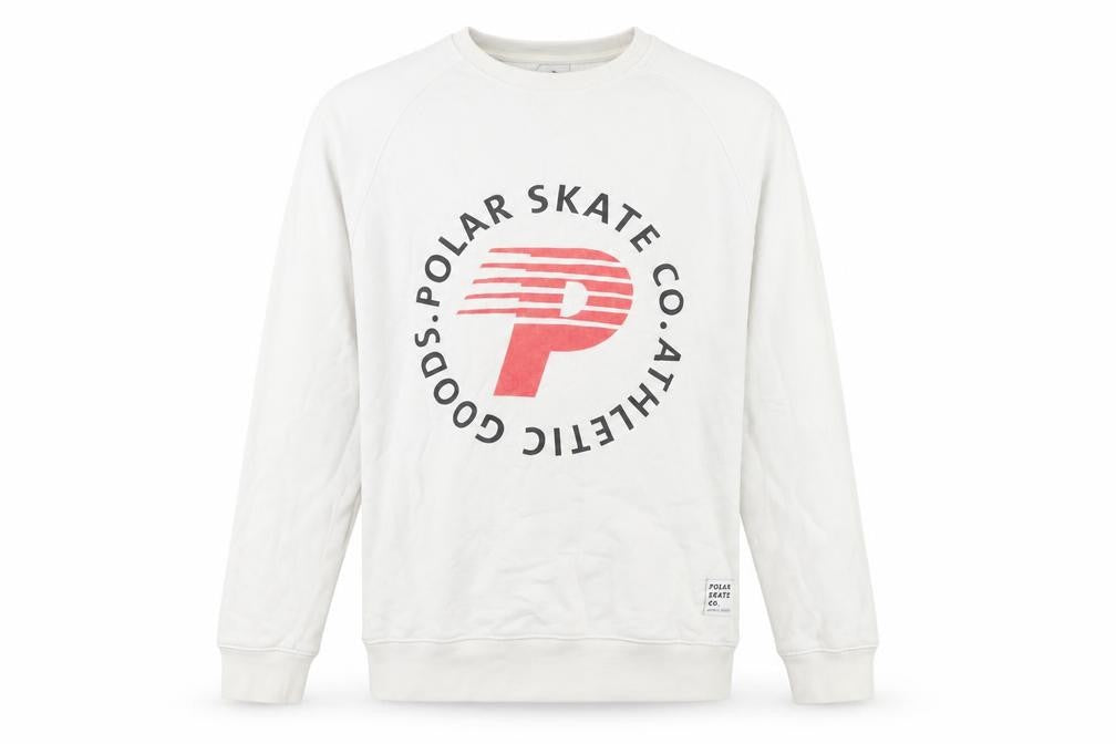 Polar Skate Co. Men’s White Medium Pullover Sweatshirt Graphic Logo