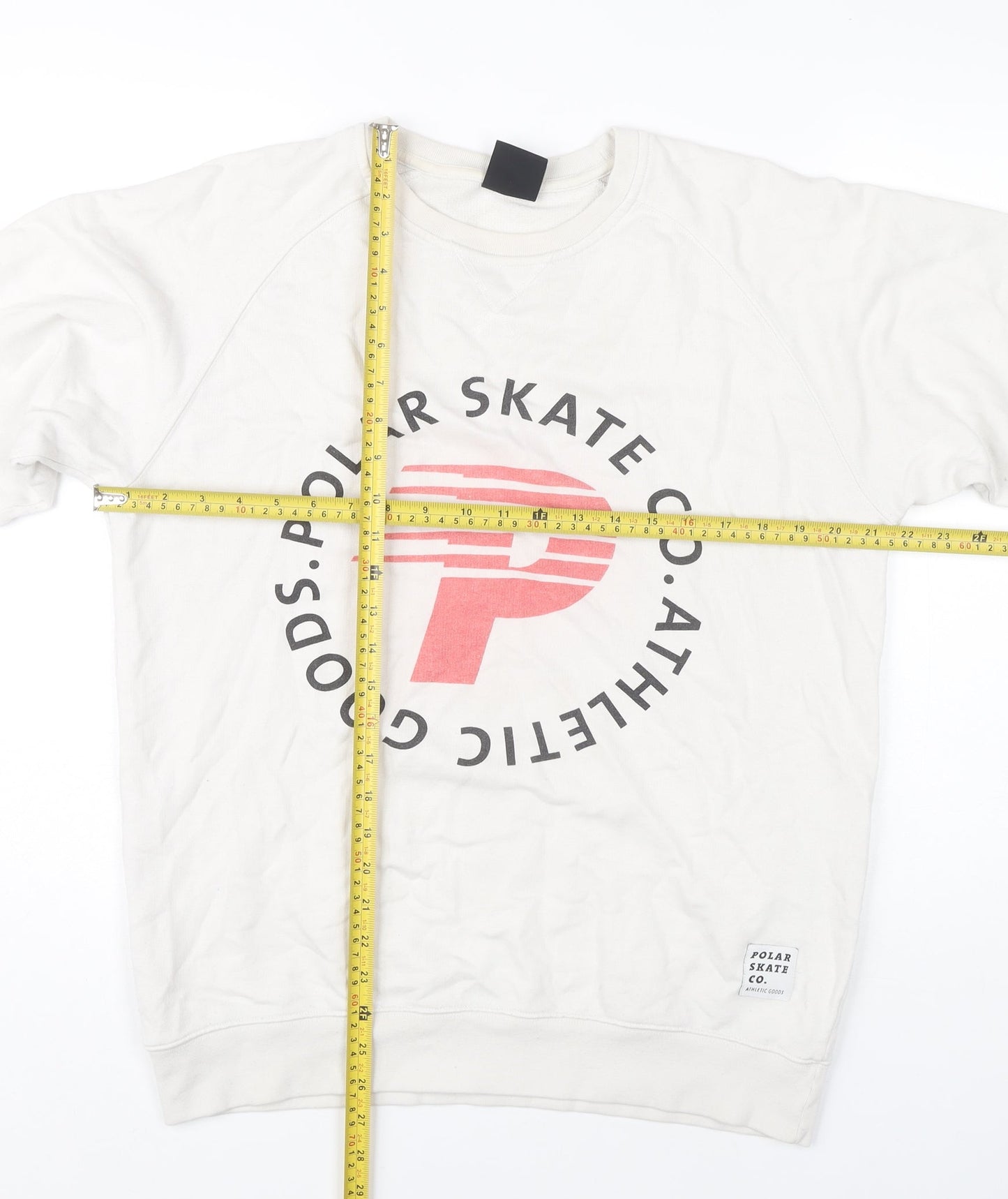 Polar Skate Co. Men’s White Medium Pullover Sweatshirt Graphic Logo