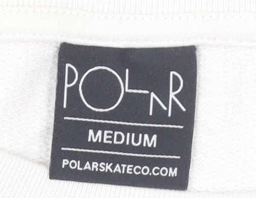 Polar Skate Co. Men’s White Medium Pullover Sweatshirt Graphic Logo
