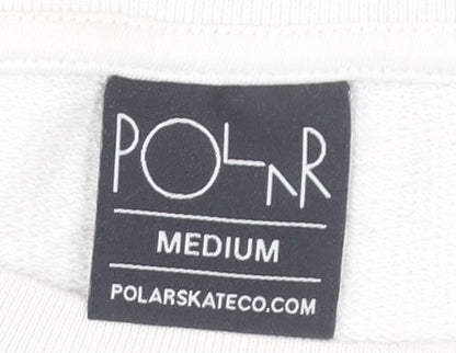 Polar Skate Co. Men’s White Medium Pullover Sweatshirt Graphic Logo