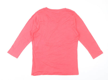 Womens UK Size 14 EWM Pure Classics Pink Basic T-Shirt