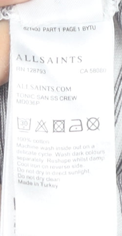 Mens UK Size S AllSaints Grey  T-Shirt