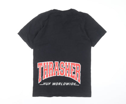Mens UK Size S HUF Black  T-Shirt