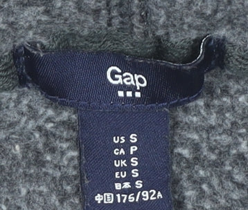 GAP Womens Dark Grey Hoodie Small Pullover Logo Cotton Blend