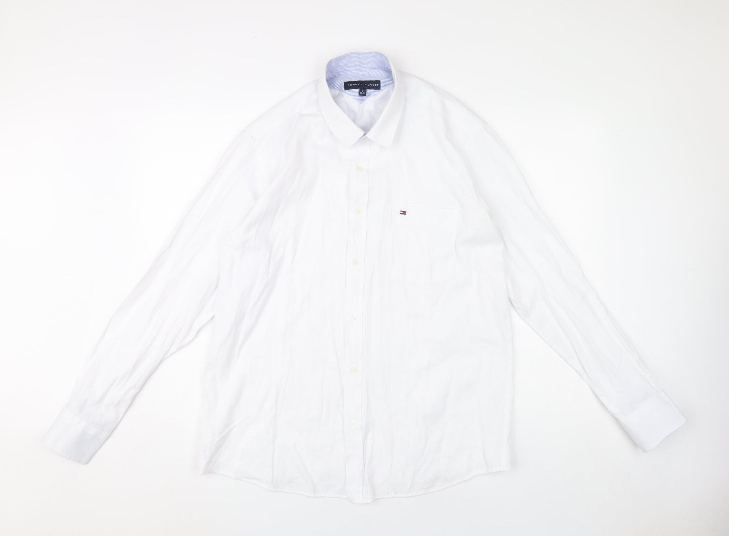 Tommy Hilfiger Men’s White L 41-42 Regular Fit Dress Shirt