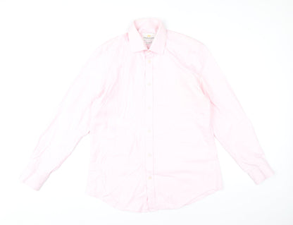 Taylor & Hunt Men's Pink 15.5 Slim Fit Cotton Dress Shirt