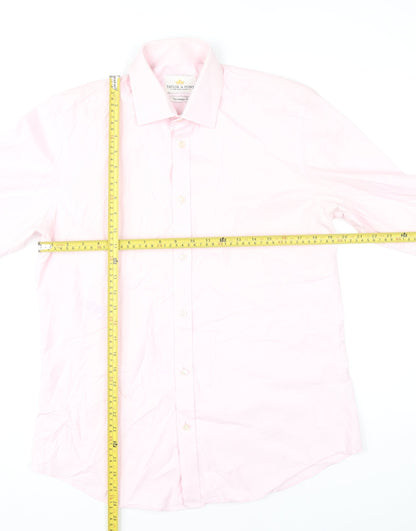 Taylor & Hunt Men's Pink 15.5 Slim Fit Cotton Dress Shirt
