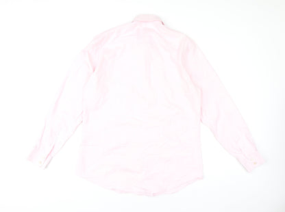 Taylor & Hunt Men's Pink 15.5 Slim Fit Cotton Dress Shirt