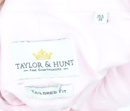 Taylor & Hunt Men's Pink 15.5 Slim Fit Cotton Dress Shirt