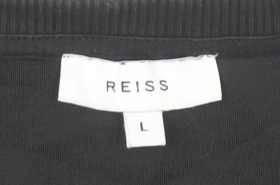 Mens UK Size L Reiss Black Pullover Sweatshirt