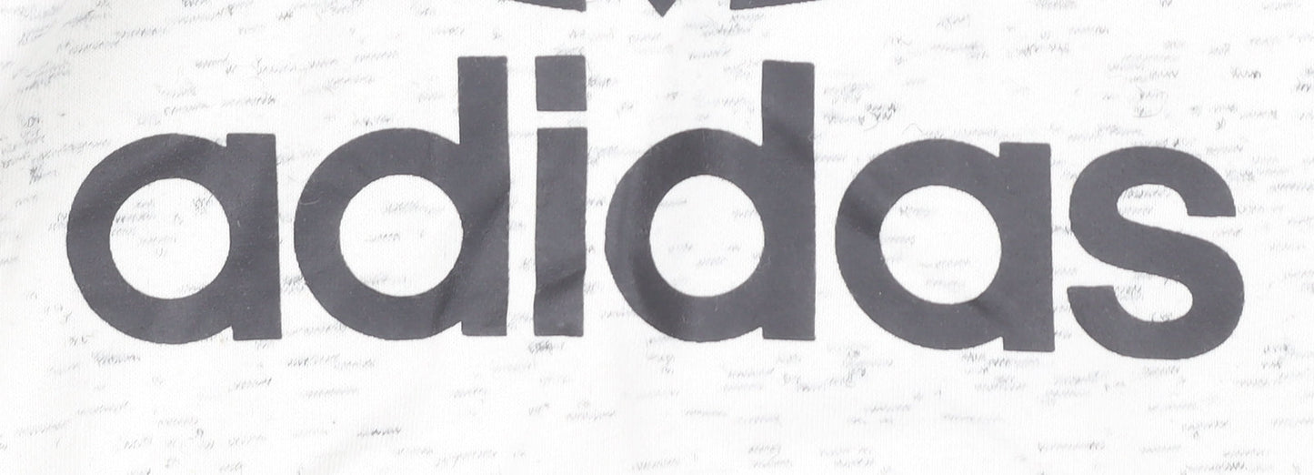 Adidas Men White Pullover Hoodie Small Logo Hooded Sweatshirt