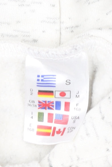 Adidas Men White Pullover Hoodie Small Logo Hooded Sweatshirt