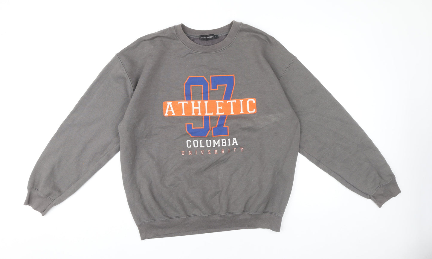 PrettyLittleThing Women’s Grey Athletic Columbia University Sweatshirt L