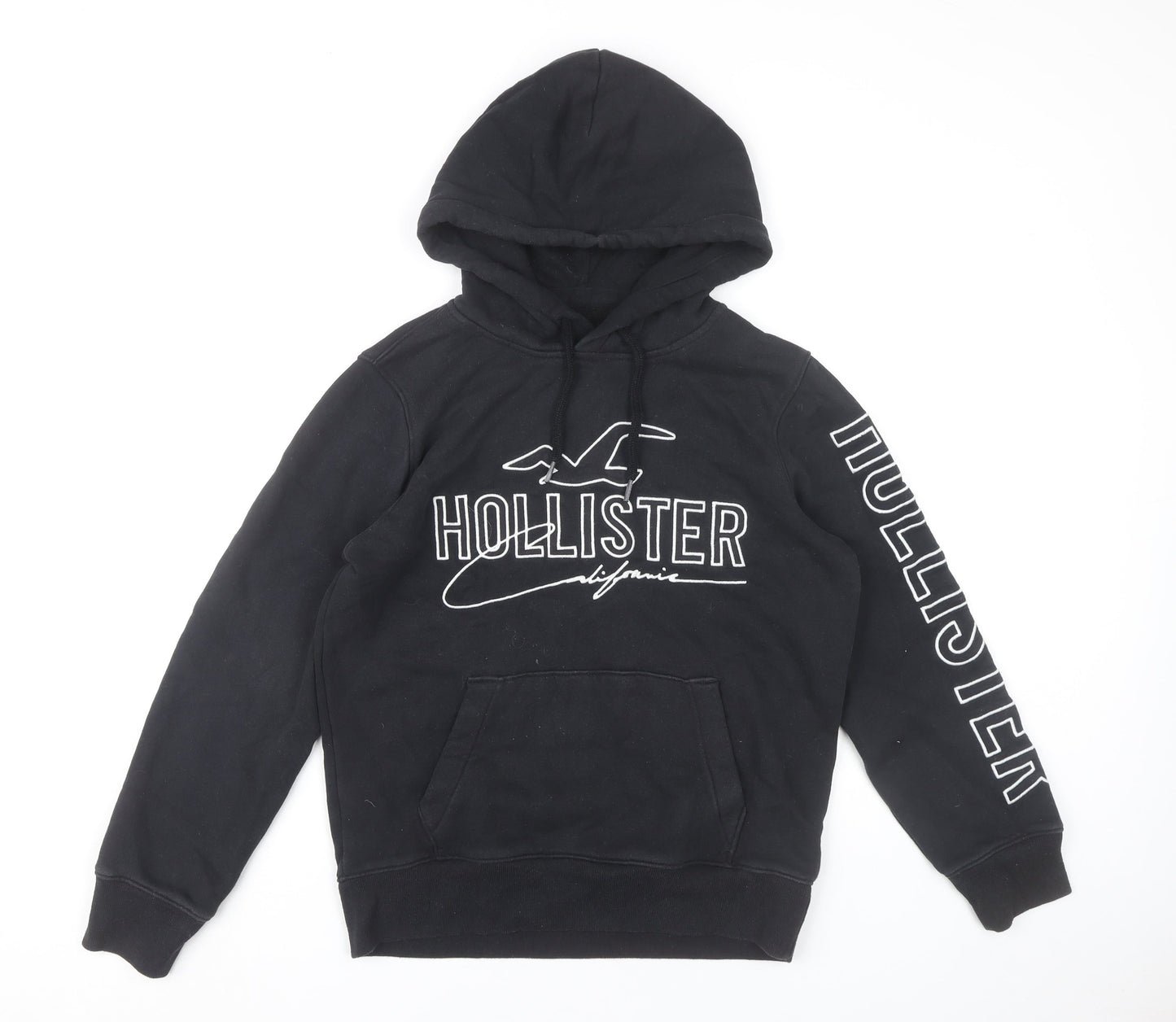 Mens UK Size XS Hollister Black Pullover Hoodie