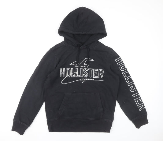 Mens UK Size XS Hollister Black Pullover Hoodie