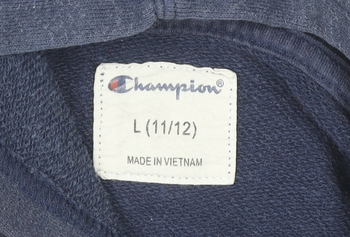 Champion Boys Blue Pullover Hoodie 11-12 Years Regular Fit Logo Sportswear