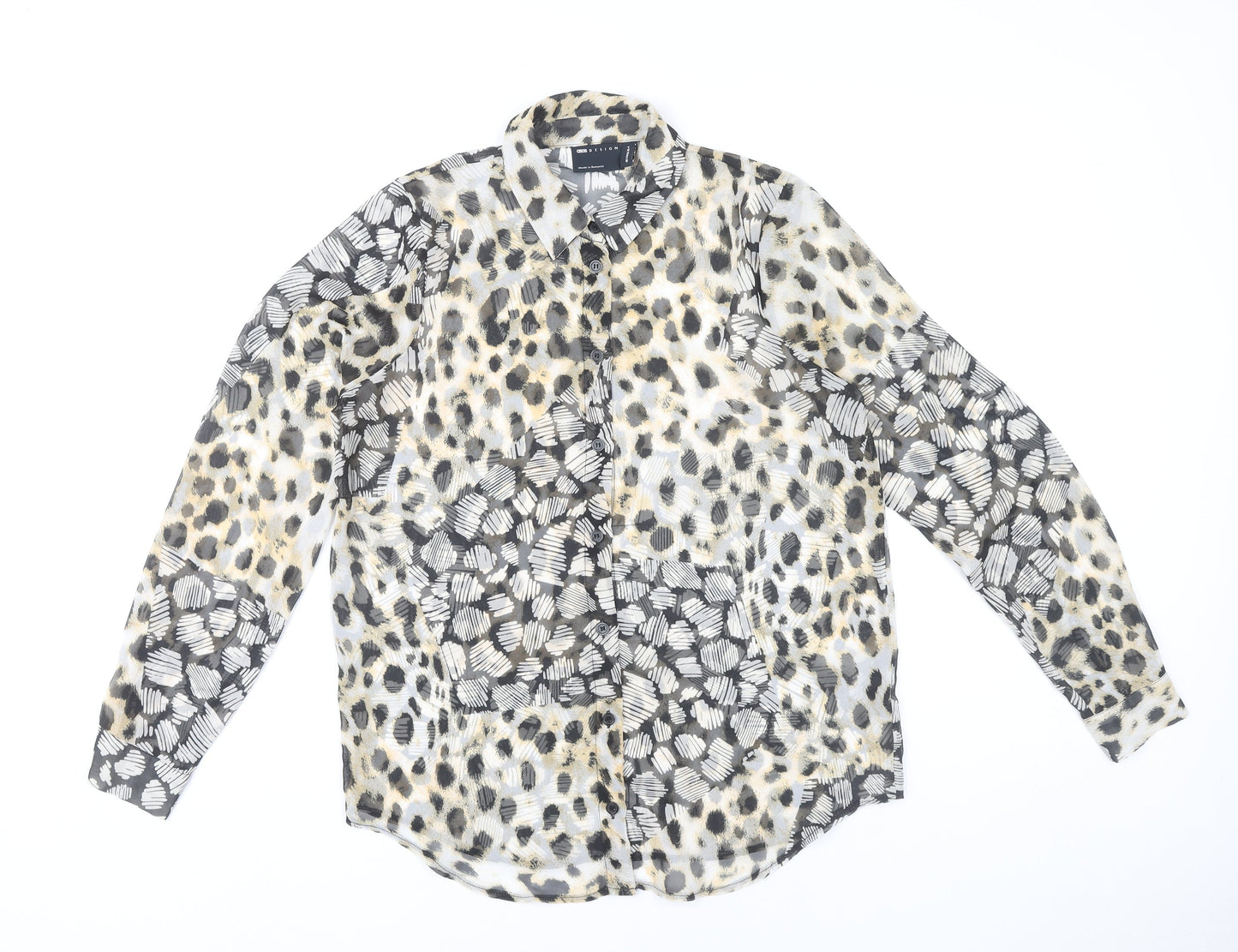 Womens UK Size 8 ASOS Design Multicoloured Basic Button-Up