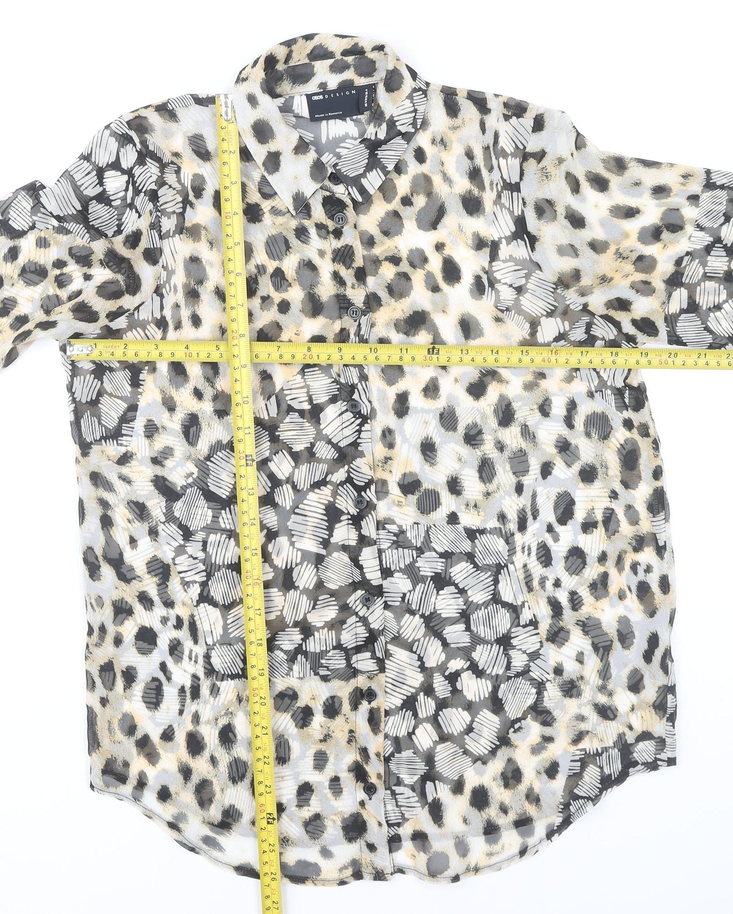 Womens UK Size 8 ASOS Design Multicoloured Basic Button-Up