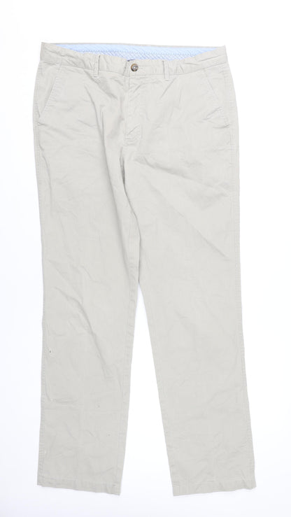 Gurteen Men’s Beige Chino Trousers 36W 32L Straight Cotton
