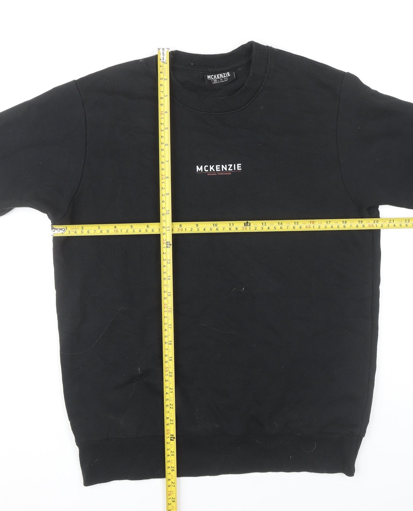 Mens UK Size M McKenzie Black Pullover Sweatshirt