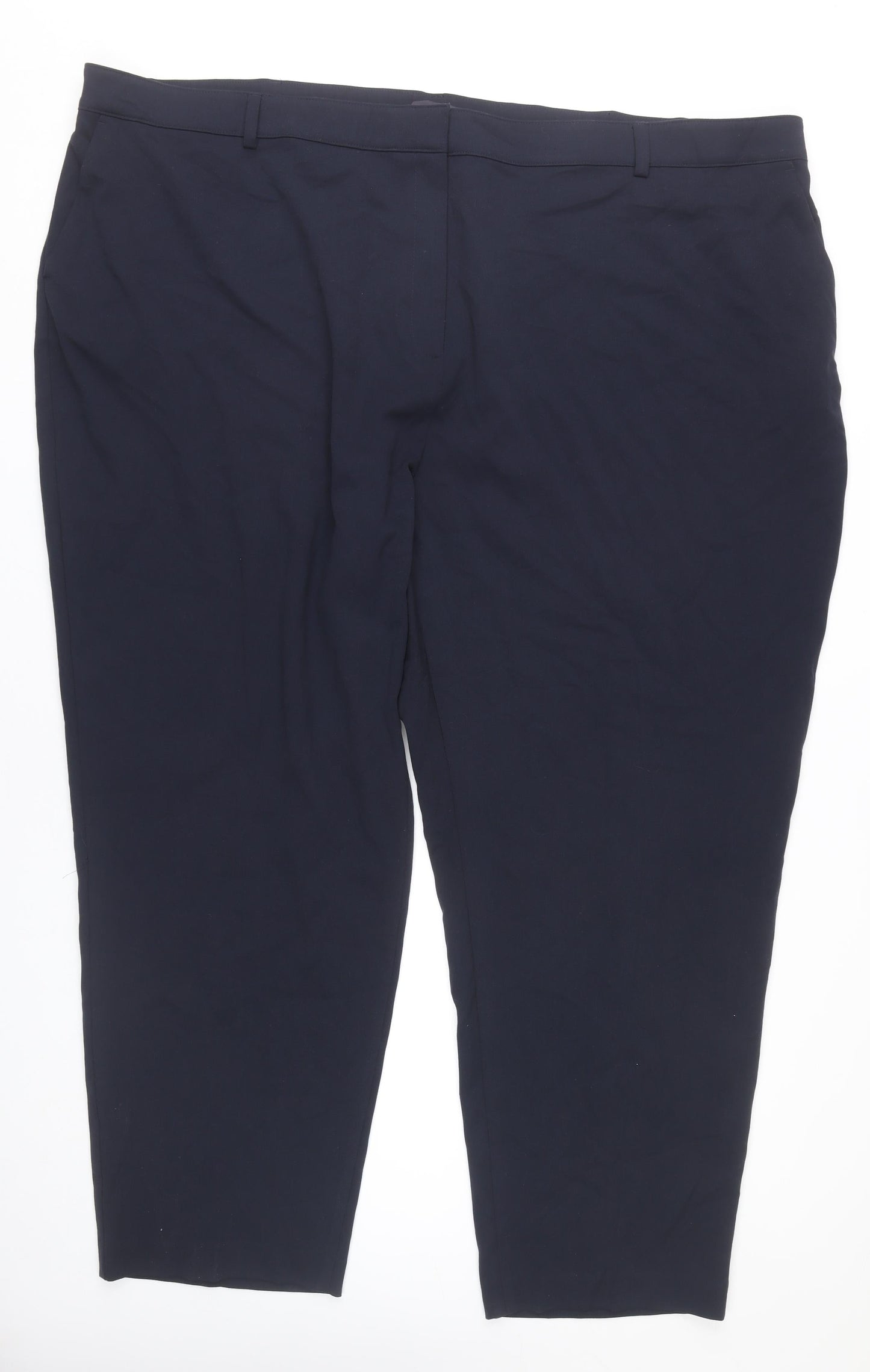 Womens UK Size 32 Marks and Spencer Regular Fit Business Workwear Blue Trousers