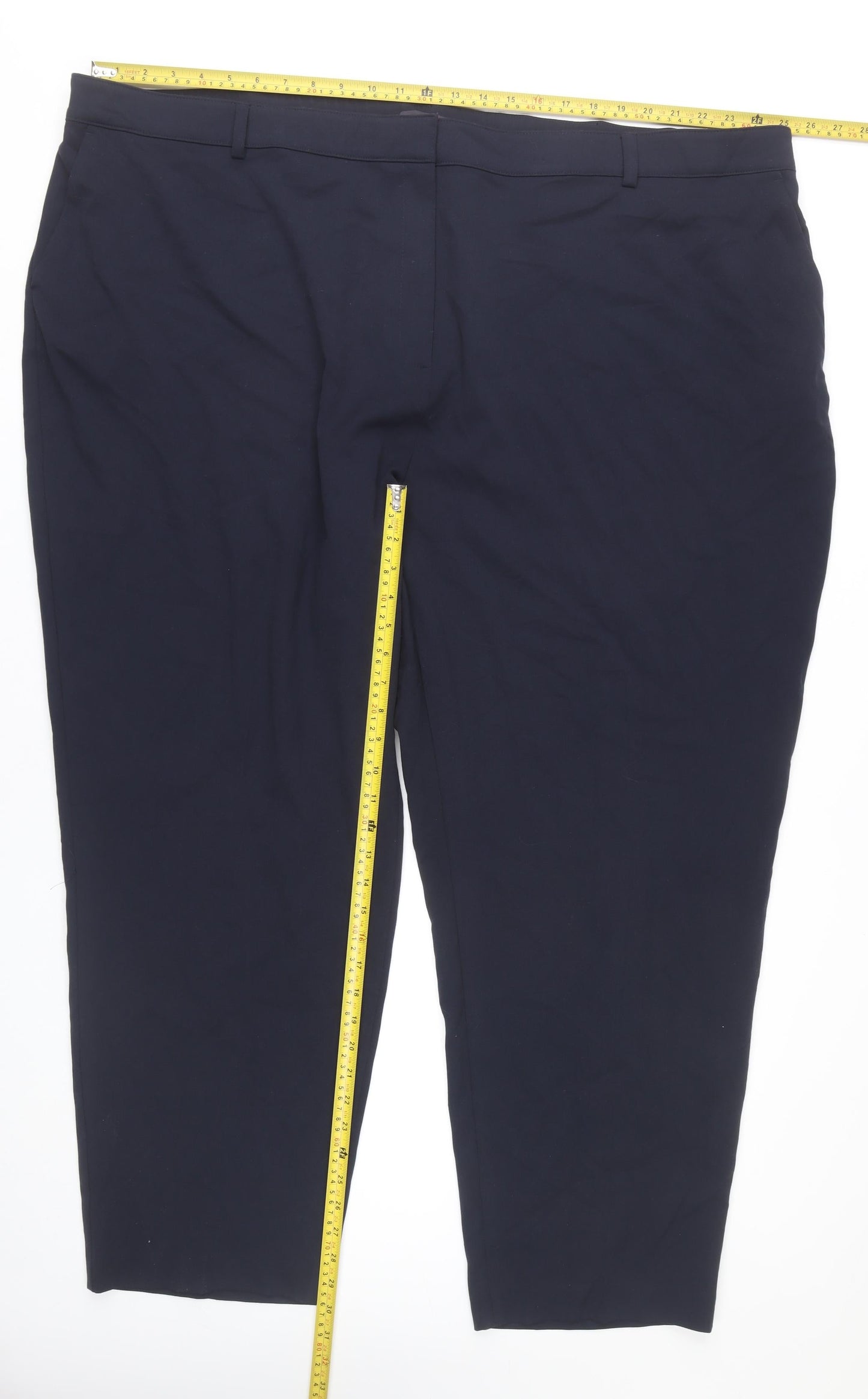 Womens UK Size 32 Marks and Spencer Regular Fit Business Workwear Blue Trousers