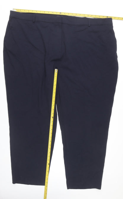 Womens UK Size 32 Marks and Spencer Regular Fit Business Workwear Blue Trousers