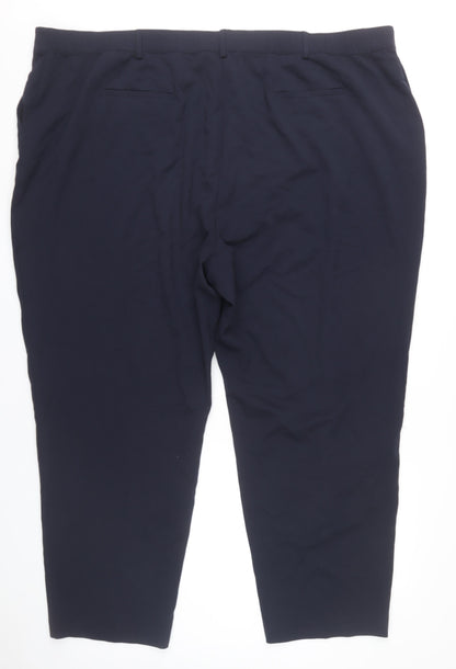 Womens UK Size 32 Marks and Spencer Regular Fit Business Workwear Blue Trousers