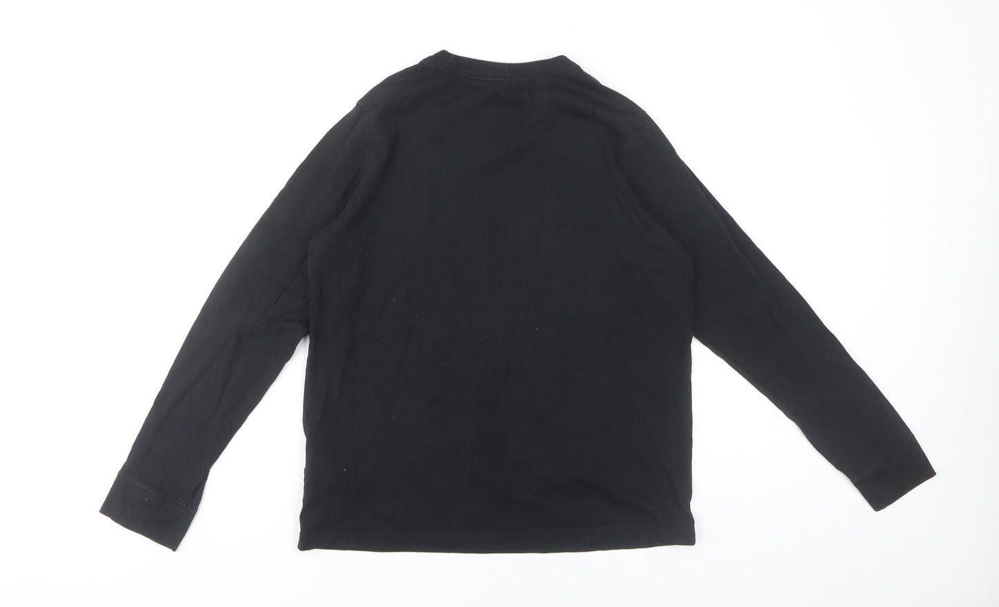 Nike Girls Black XL Long Sleeve Graphic Logo Cotton T-Shirt