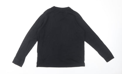 Nike Girls Black XL Long Sleeve Graphic Logo Cotton T-Shirt