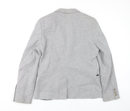 Topman Unisex Adults Grey Blazer Jacket Size L 40in Chest Single-Breasted