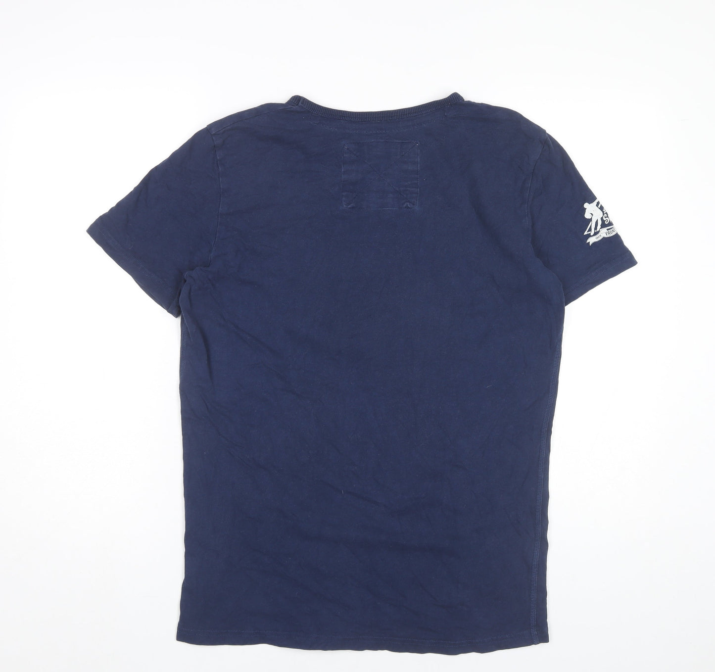 Front Up Rugby Men’s Blue Graphic Print Cotton T-Shirt Size M