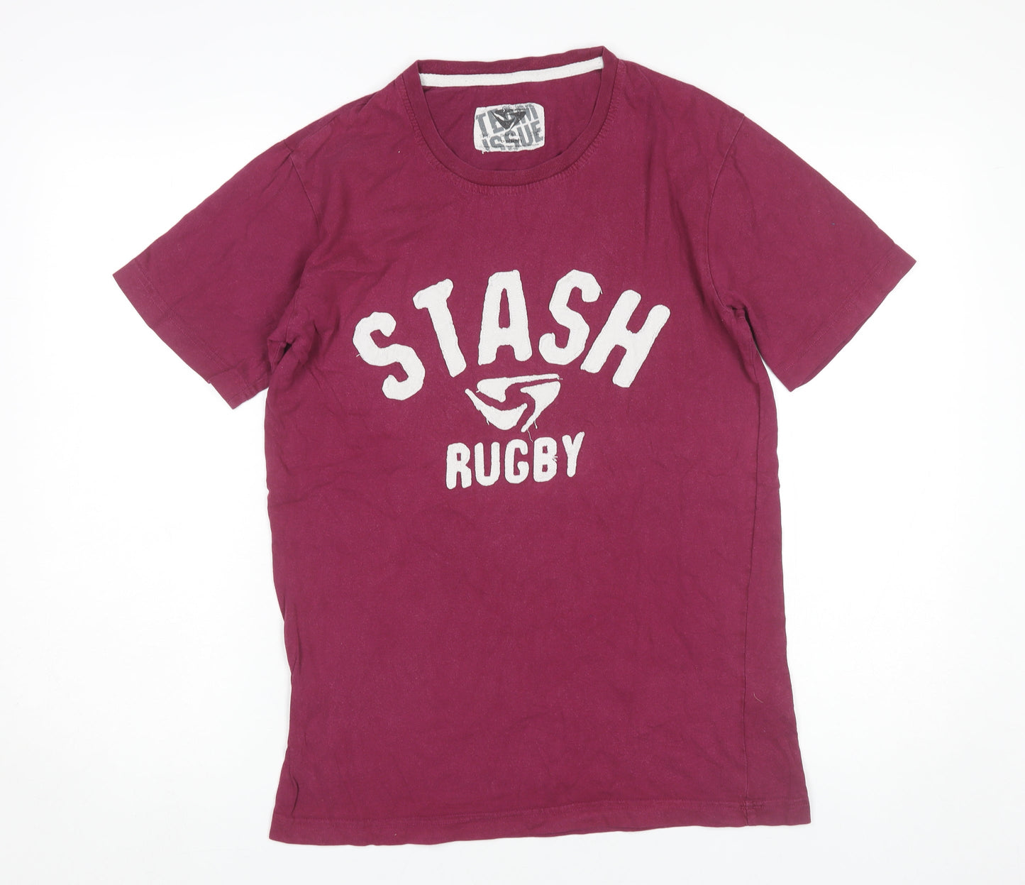 Stash Rugby Team Issue Men's Red Cotton Graphic T-Shirt Size S
