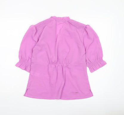 Womens UK Size 10 French Connection Pink Tunic Blouse