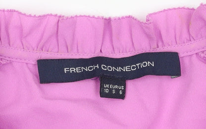 Womens UK Size 10 French Connection Pink Tunic Blouse