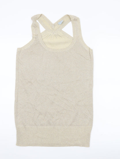 Womens UK Size 14 Oasis Beige Vest Jumper