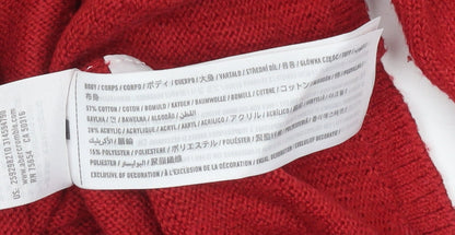 Abercrombie Kids Girls Red Fit & Flare Knit Dress 5-6 Years Long Sleeve
