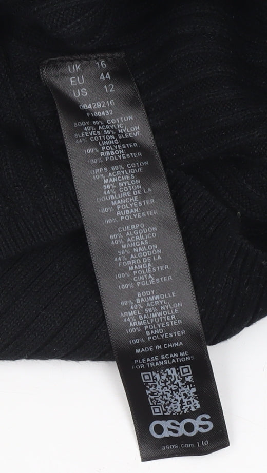Womens UK Size 16 ASOS Black Pullover Jumper