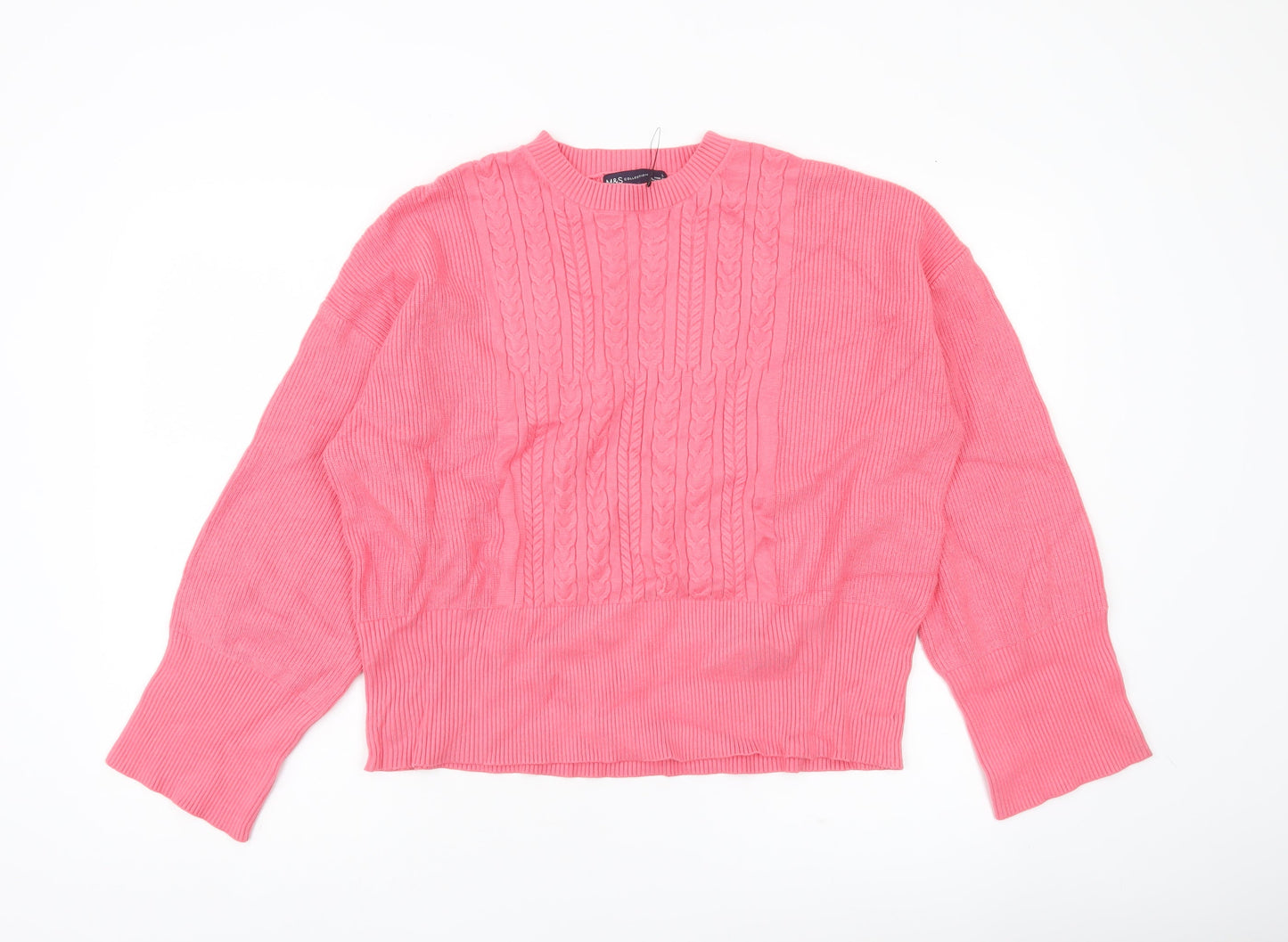 Womens UK Size L Marks and Spencer Pink Pullover Jumper