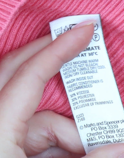 Womens UK Size L Marks and Spencer Pink Pullover Jumper