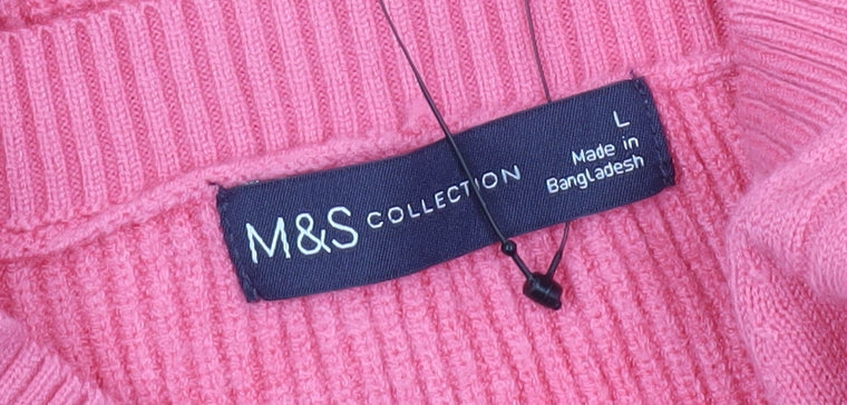 Womens UK Size L Marks and Spencer Pink Pullover Jumper