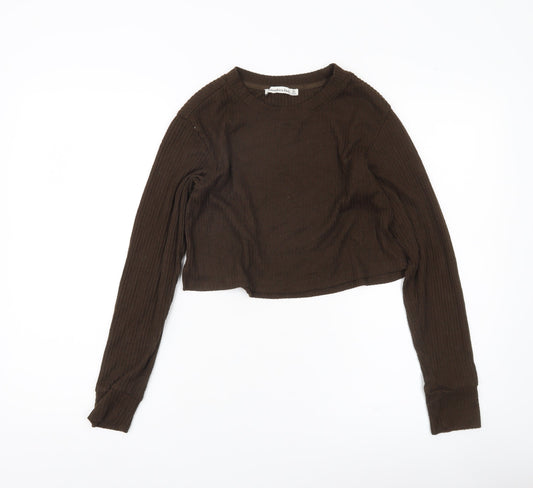 Abercrombie & Fitch Women’s Brown XS Ribbed Knit Pullover Jumper