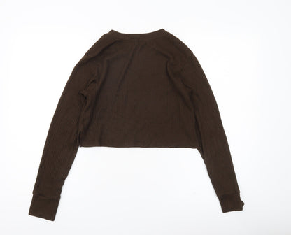 Abercrombie & Fitch Women’s Brown XS Ribbed Knit Pullover Jumper