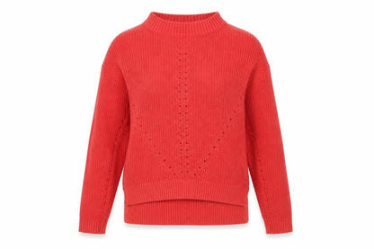 FatFace Womens Red Cotton Mock Neck Jumper Size 6