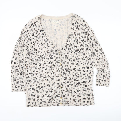 Womens UK Size 12 Fat Face Beige Cardigan Jumper