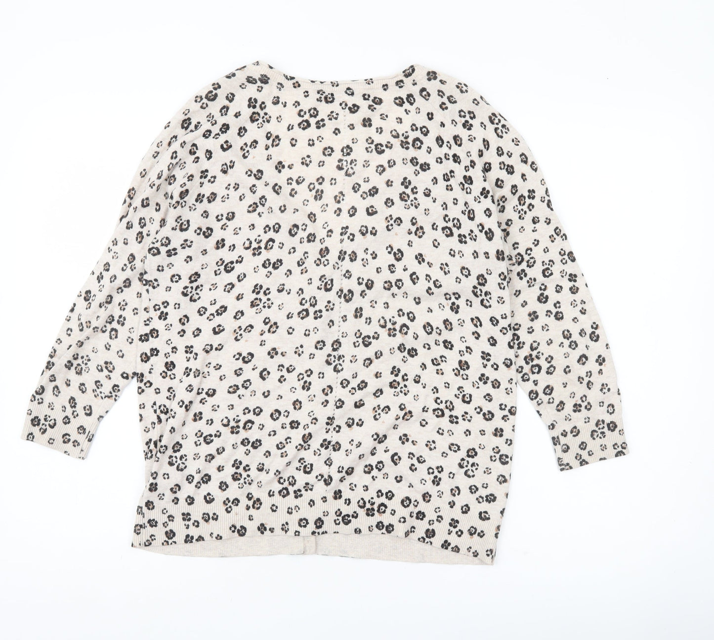 Womens UK Size 12 Fat Face Beige Cardigan Jumper