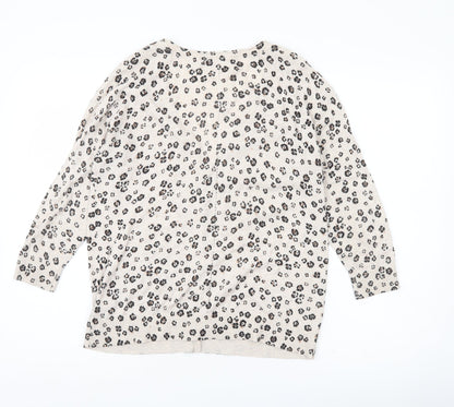 Womens UK Size 12 Fat Face Beige Cardigan Jumper