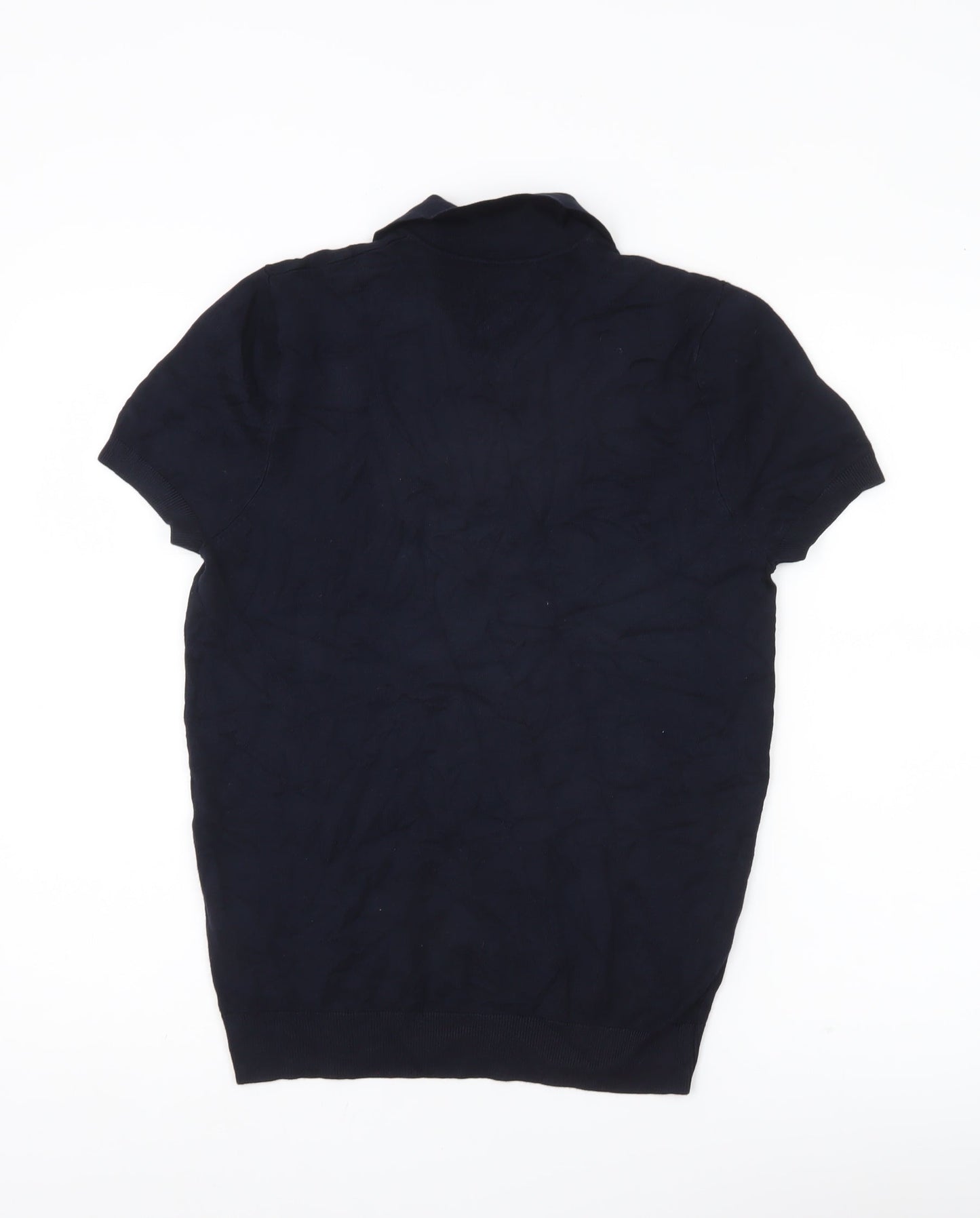 Zara Men’s Blue Polo Shirt Size S Short Sleeve Viscose Knit